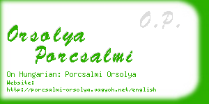 orsolya porcsalmi business card